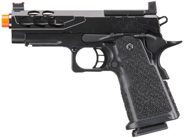 Lancer Tactical Stryk Hi-Capa 4.3 Gas Blowback Airsoft Pistol, Black