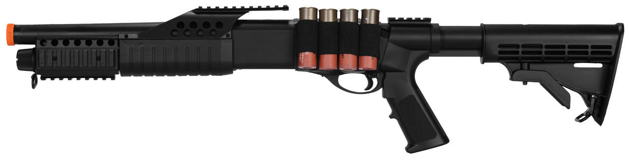 Spring Powered Airsoft Shotgun RIS, Black