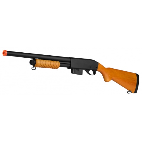 Atlast Custom Works 870 Pump Action Metal Airsoft Shotgun w/ Full Stock – REAL WOOD