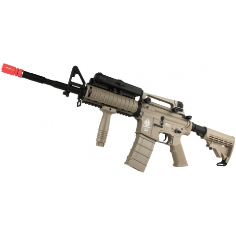 ICS M4A1 RIS Carbine Sportline Airsoft AEG Rifle w/ PEQ Box – TAN