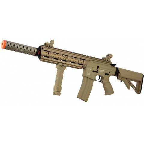 ICS CXP-16L Full Metal Airsoft AEG Rifle w/ Barrel Extension – TAN