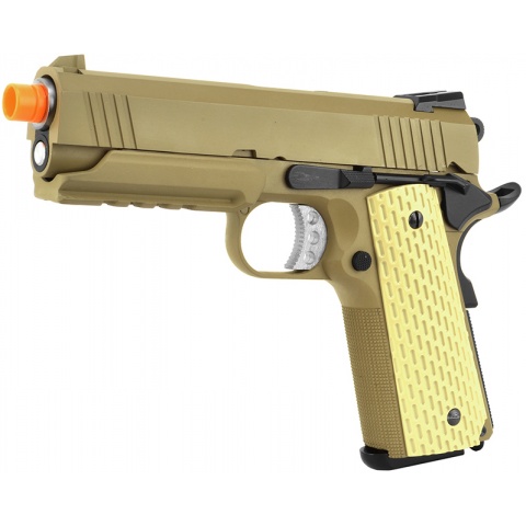 WE Airsoft 4.3 Desert Warrior Full Metal Gas Blowback Pistol – TAN