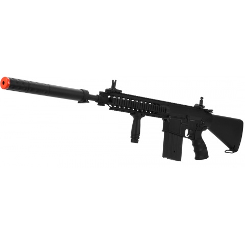 Golden Eagle Airsoft SR-25 AEG w/ Vert Foregrip Picatinny RIS – BLACK