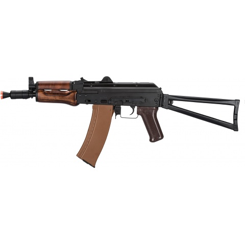 LCT Airsoft AKS74U Assault Rifle AEG w/ Wood Foregrip – Black