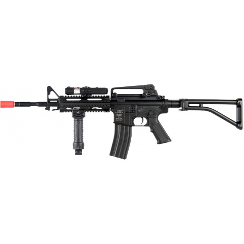 ICS Airsoft M4 AEG w/ RAS Tactical Folding Stock – BLACK
