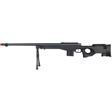Well Airsoft Bolt Action Rifle w/ Fluted Barrel and Bipod – BLACK