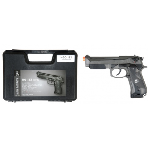 HFC Airsoft 192 Pistol Accessory Rail Gas Powered w/ GBB – BLACK