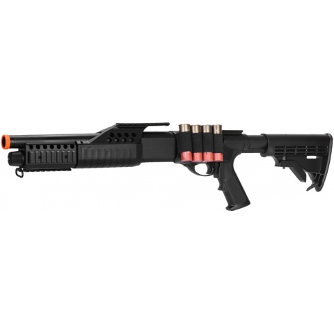 AMA Airsoft Spring Powered Tactical Shotgun RIS w/ LE Stock – BLACK