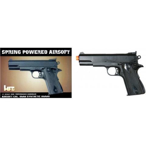 HFC Airsoft Premium Spring M1911 Pistol w/ Embedded Sight – BLACK