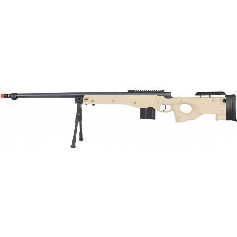 WellFire Airsoft L96 Bolt Action Rifle w/ Fluted Barrel & Bipod – TAN