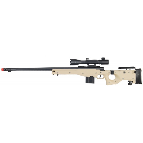 WellFire Airsoft L96 Bolt Action Tri Rail Rifle w/ Scope & Barrel – TAN
