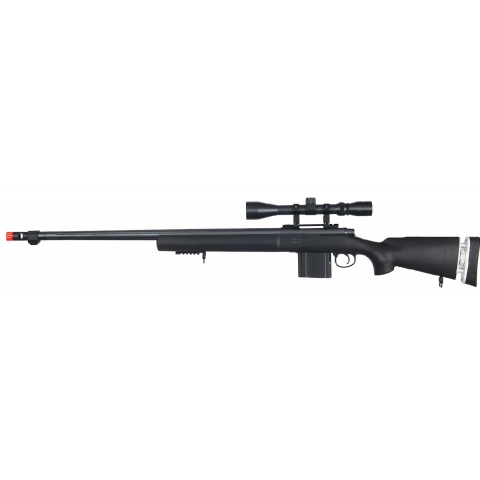 WellFire Airsoft M24 Bolt Action Tri Rail Rifle w/ Scope & Barrel – BLACK
