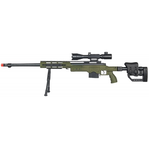 WellFire Airsoft M28 Bolt Action Extended Rifle w/ Scope & Bipod – OD