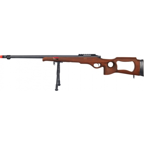 WELL Airsoft MB09WBIP Bolt Action Rifle w/ Barrel & Bipod – WOOD