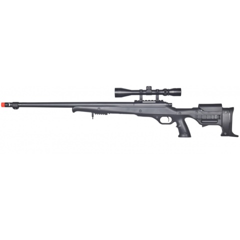 UK Arms Airsoft Bolt Action Rifle w/ Fluted Barrel and Scope – BLACK