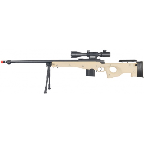 UK Arms Airsoft L96 Bolt Action Fluted Rifle w/ Bi-pod and Scope – TAN
