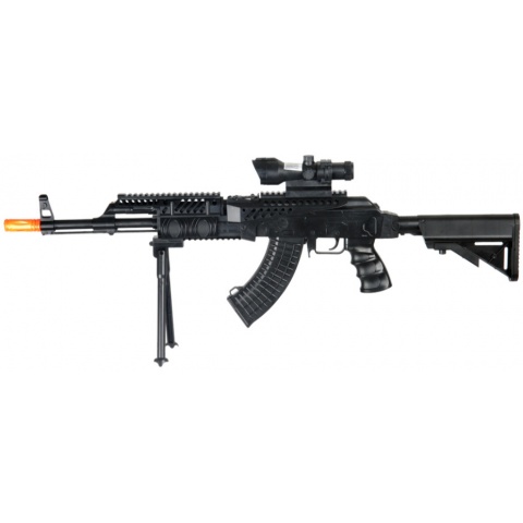 UK Arms Airsoft Spring Laser Rifle w/ Bipod – BLACK