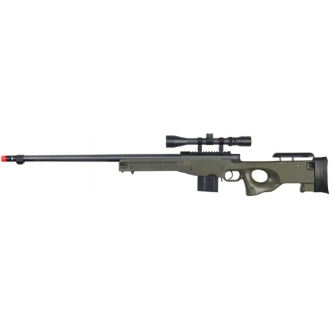 Well Airsoft L96 AWP Bolt Action Rifle Fluted Barrel Bipod – OD GREEN