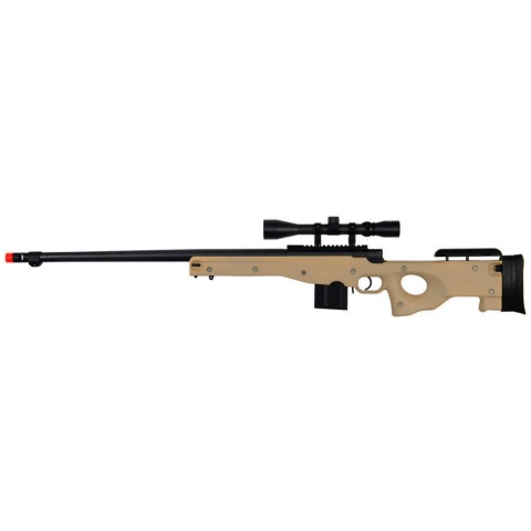 Well Airsoft Bolt Action Rifle w/ Fluted Barrel and Scope – TAN