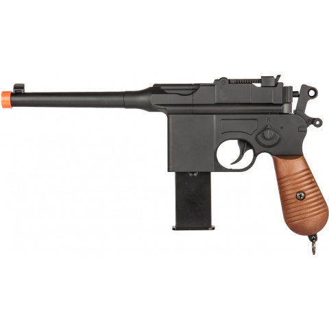 UK Arms Airsoft Mauser WWII Broomhandle Pistol – BLACK