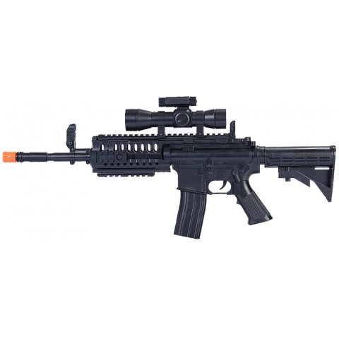 UK Arms Airsoft Mini M4 SIR Spring Powered Rifle w/ Scope – BLACK