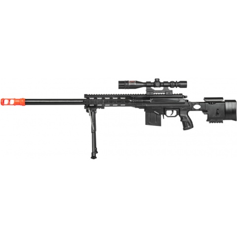 UK Arms Airsoft Spring Powered Rifle w/ Scope – BLACK
