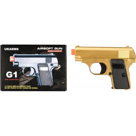 UK Arms Compact Spring Vest Pocket Airsoft Pistol – GOLD