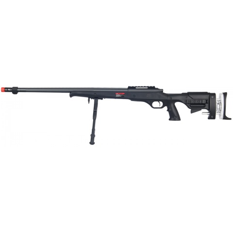Well Airsoft Bolt Action Sniper Rifle w/ Fluted Barrel & Bipod – BLACK