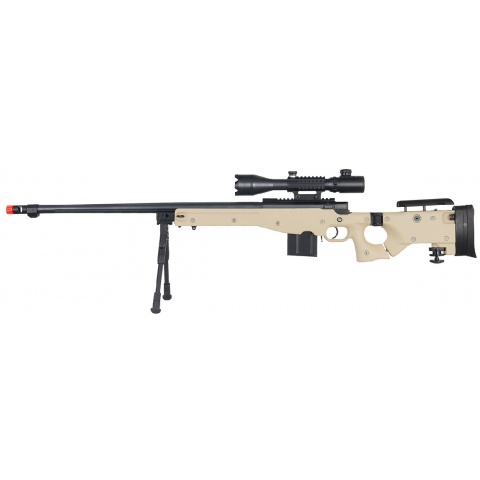 Wellfire Fluted Bolt Action Folding Rifle w/ Scope, Bipod – TAN