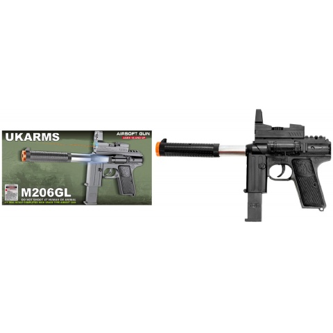 UK Arms M206GL Spring Pistol w/ Laser and Flashlight – BLACK