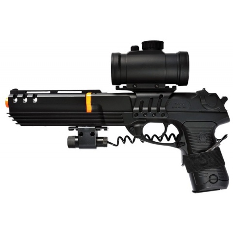 Double Eagle Spring M39 Extended Pistol w/ Scope and Laser – BLACK