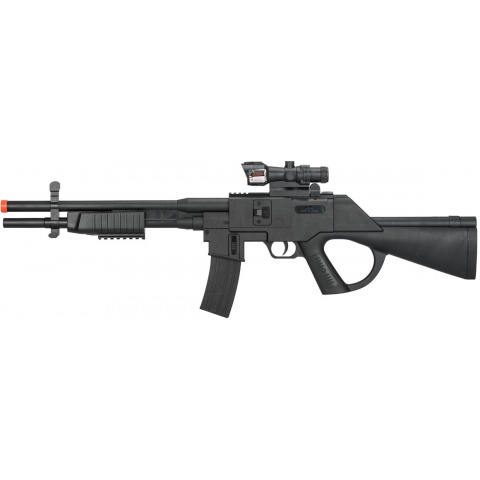 UK Arms Spring Pump-Action Airsoft Shotgun w/ Red Dot Sight – BLACK
