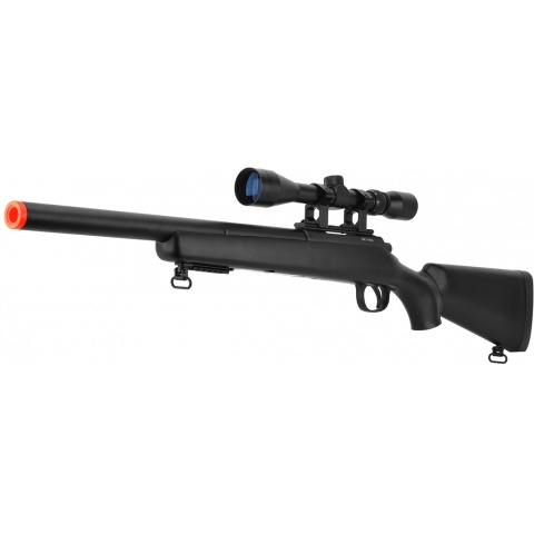 WellFire Bolt Action VSR Airsoft Sniper Rifle w/ 3-9×40 Scope – BLACK