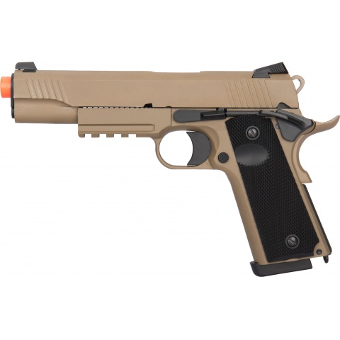 Double Bell M1911 Tactical CO2 Airsoft Pistol (High Velocity) – TAN