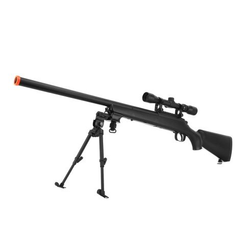 AGM Bolt Action VSR-10 Airsoft Sniper Rifle + Bipod + Scope – BLACK