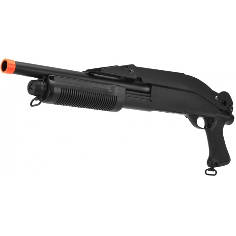 Lancer Tactical Airsoft Shotgun Short Barrel Tri-Burst w/ Folding Stock – BLACK