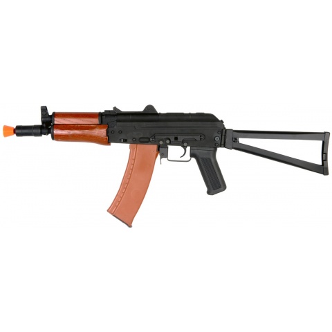 Lancer Tactical AK-74U Airsoft AEG Rifle w/ Real Wood Handguard – BLACK