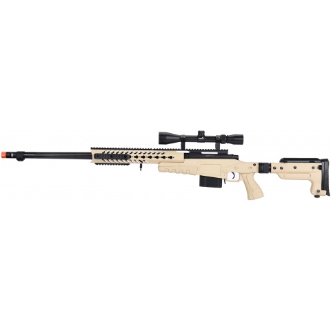 WellFire MB4418-3 Bolt Action Airsoft Sniper Rifle w/ Scope – TAN