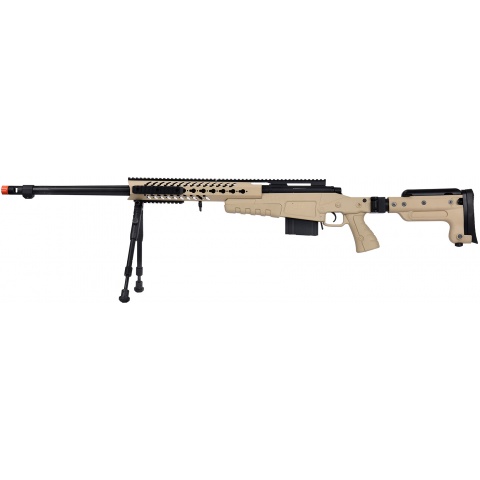 WellFire MB4418-3 Bolt Action Airsoft Sniper Rifle w/ Bipod – TAN