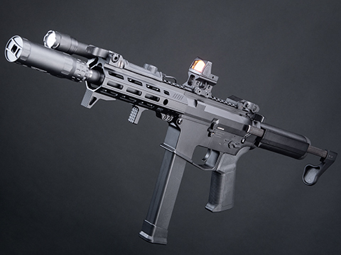 EMG Helios x Angstadt Arms Custom Built “Breacher” UDP-9 Pistol Caliber Carbine G3 AEG (Color: Black / 7.5″)
