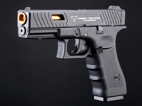 EMG x Taran Tactical Innovations CNC Combat Master Slide w/ GLOCK 17 Gen.4 Gas Blowback Airsoft Pistol – KWC (Model: CO2)