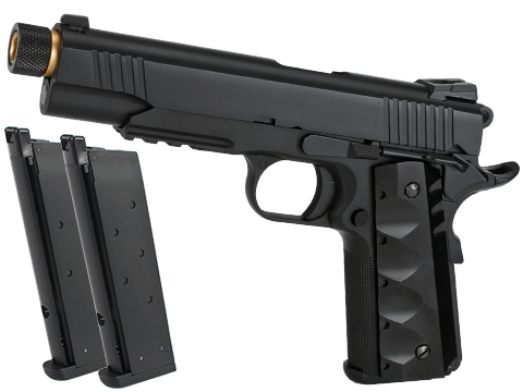 Evike Custom Class I “Angel of Death” Gas Blowback Airsoft Pistol (Color: Black / Add 2x Magazines)