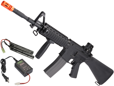 G&G Top Tech Full Metal TR16 R4 Blowback Airsoft AEG Rifle – (Package: Add 9.6 Butterfly Battery + Smart Charger)