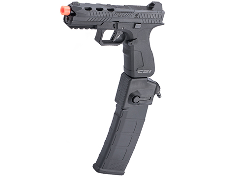 Poseidon x CSI Orion XO P-2 Select-Fire Optics Ready HPA Blowback Airsoft Pistol w/ AEG Magazine Adapter