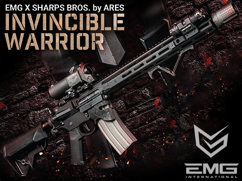EMG x Sharps Bros “Overthrow” Advanced M4 Airsoft AEG Training Rifle – ARES w/ Slim Motor Grip