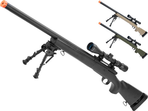 Snow Wolf US Army Style M24 Airsoft Bolt Action Scout Sniper Rifle w/ Fluted Barrel