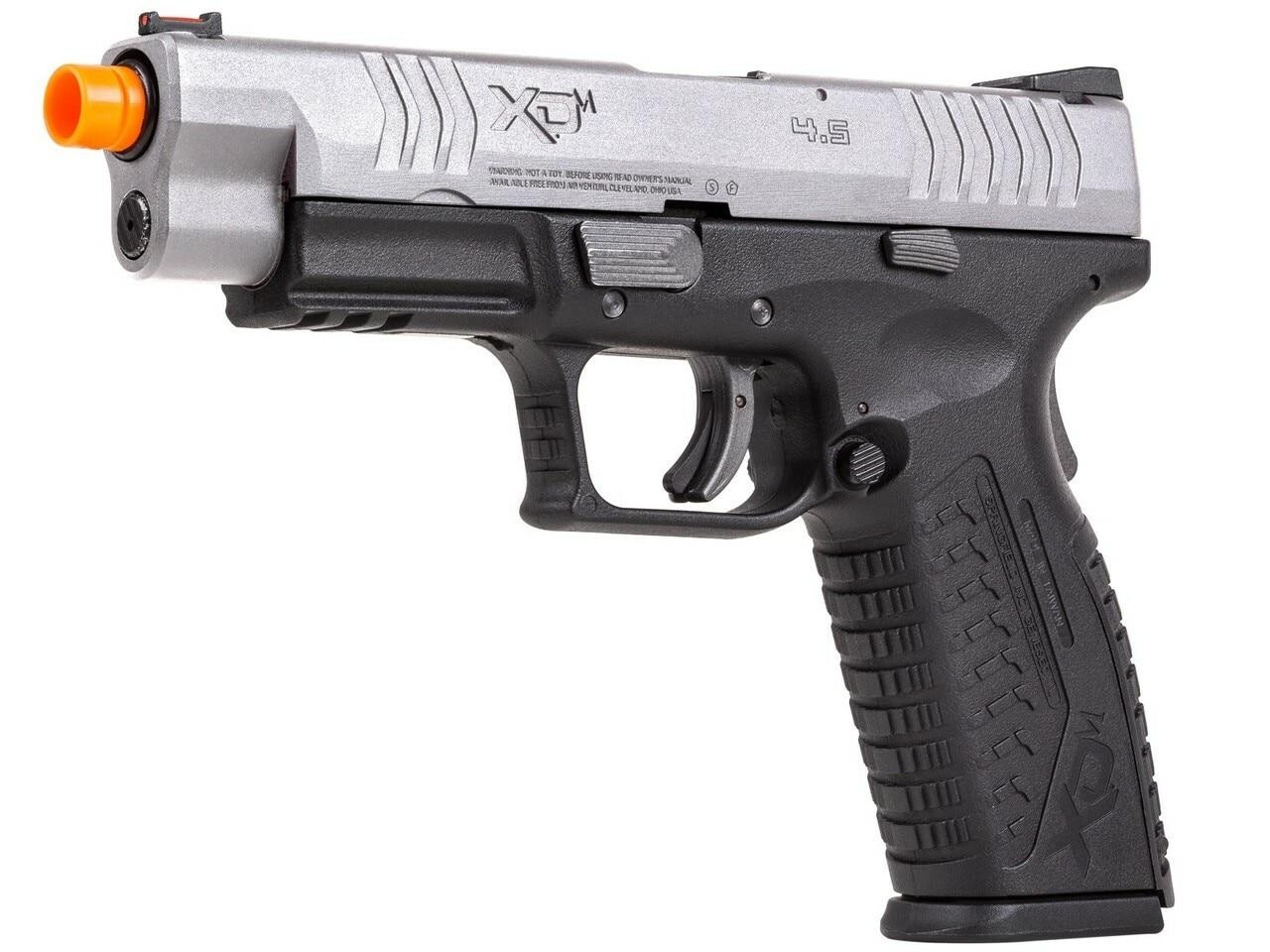 Springfield Armory XDM 4.5 Compact Gas Blowback Airsoft Pistol, Silver / Black