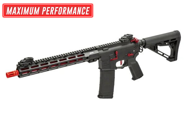 AIRSOFTGI CUSTOM STORM MGC4 MK2 FULL METAL AEG AIRSOFT RIFLE W/ ETU (BLACK & RED)