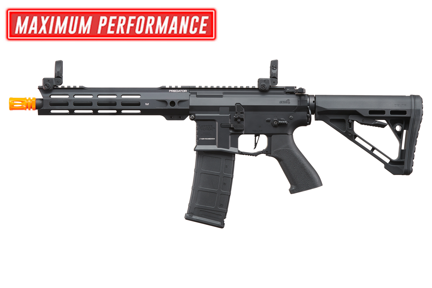 AIRSOFTGI CUSTOM STORM PREDATOR 10″ M4 AEG (BLACK)