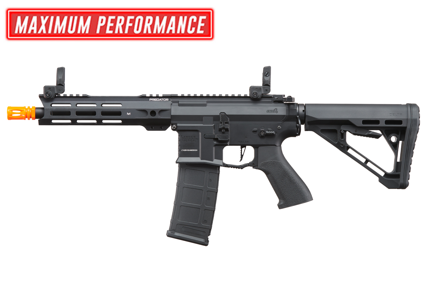AIRSOFTGI CUSTOM STORM PREDATOR 8″ M4 AEG (BLACK)